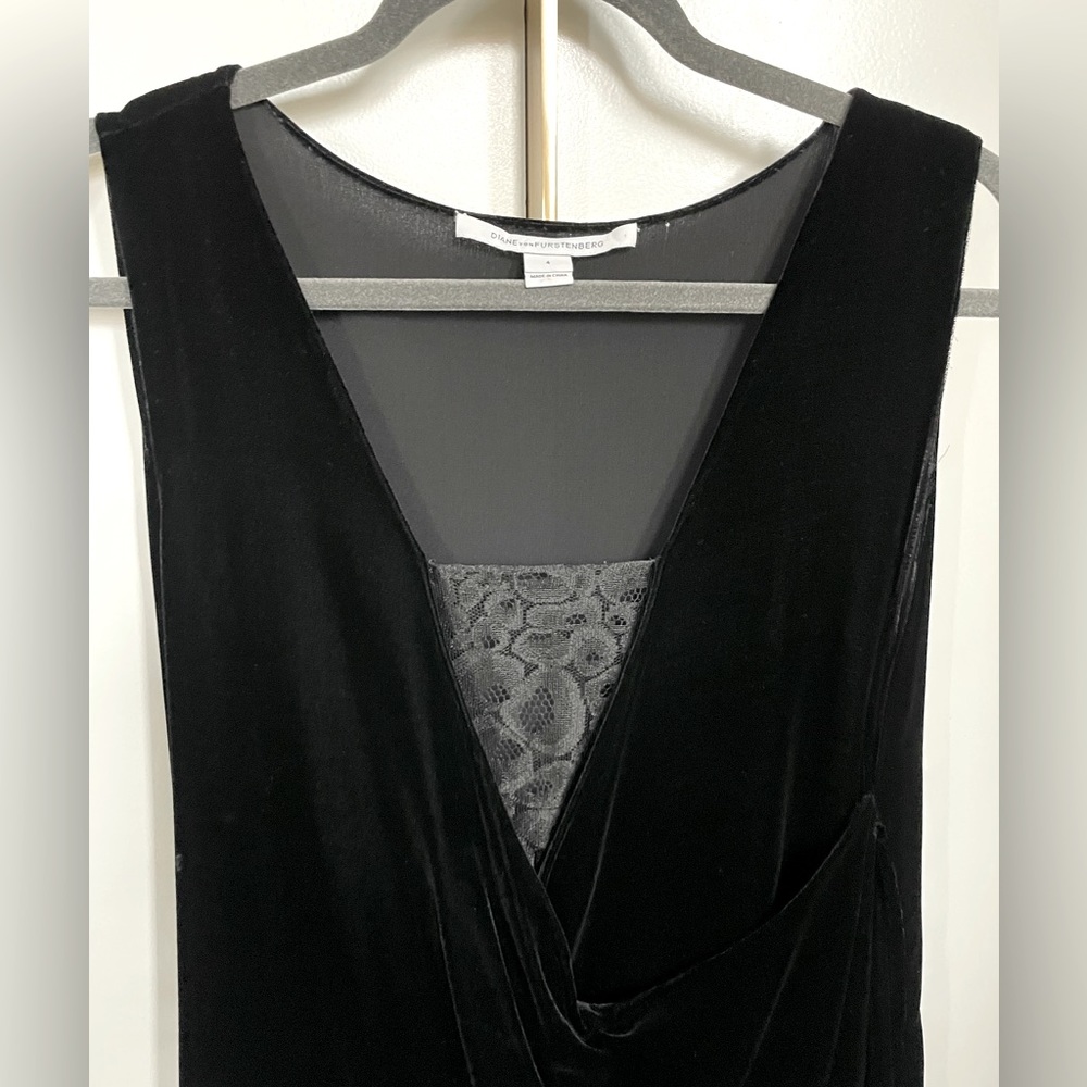 Velvet and lace mini dress Diane Von Furstenberg